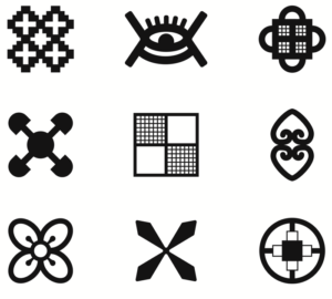 Selection of illustrated Adinkra symbols