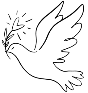 Illustration of a dove, a symbol of peace and sympathy